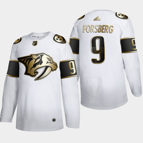 Nashville Nashville Predators #9 Filip Forsberg Men's Adidas White Golden Edition Limited Stitched Jersey Men's
