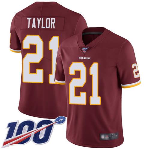 Commanders #21 Sean Taylor Burgundy Red Team Color Youth Stitched 100th Season Vapor Limited Jersey