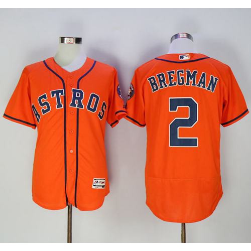 Houston Astros #2 Alex Bregman Orange Flexbase Authentic Collection Stitched Jersey Men's