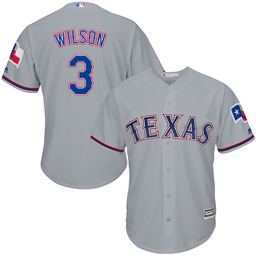 Texas Rangers #3 Russell Wilson Grey Cool Base Stitched Youth Jersey Youth