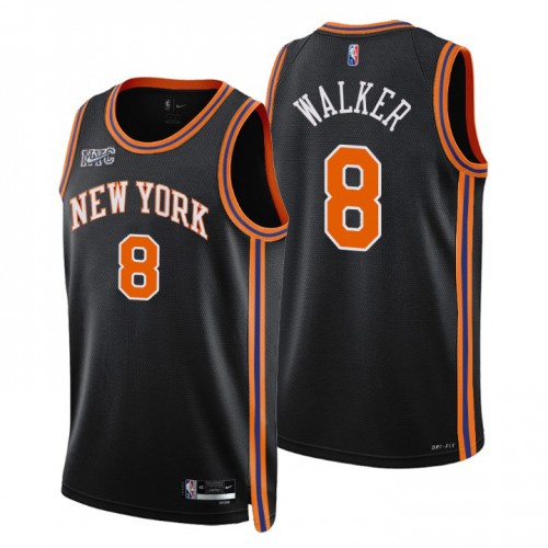 New York New York Knicks #8 Kemba Walker Mens Black 2021/22 Swingman Jersey - City Edition Mens