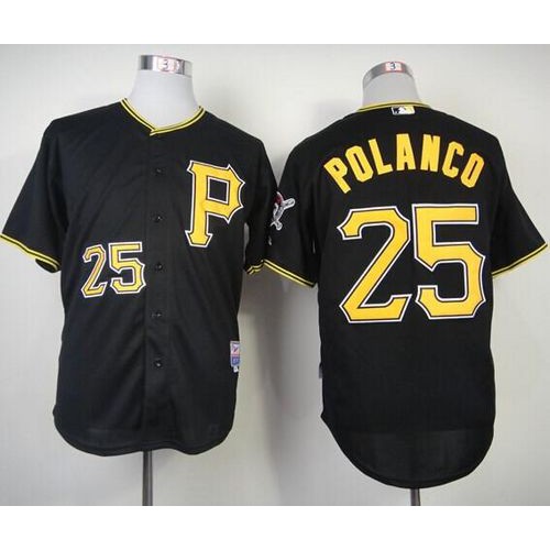 Pittsburgh Pirates #25 Gregory Polanco Black Cool Base Stitched Jersey Men's