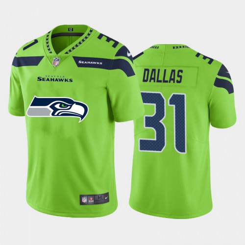 Seattle Seattle Seahawks #31 DeeJay Dallas Green Men's Big Team Logo Vapor Limited Jersey Men's