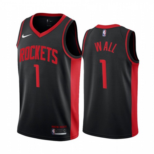 Houston Houston Rockets #1 John Wall Black Swingman 2020-21 Earned Edition Jersey Mens