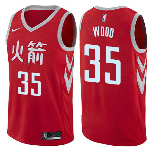 Houston Rockets #35 Christian Wood Red Swingman City Edition Jersey Mens