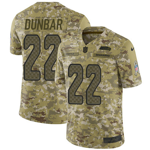 Seattle Seahawks #22 Quinton Dur Camo Men's Stitched Limited 2018 Salute To Service Jersey Men's