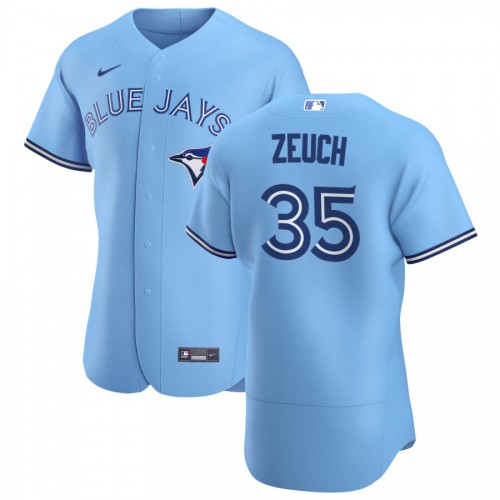 Toronto Toronto Blue Jays #35 T.J. Zeuch Men's Light Blue Alternate 2020 Authentic Player Jersey Men's