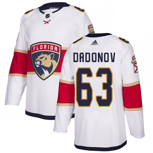 Adidas Florida Panthers #63 Evgenii Dadonov White Road Authentic Stitched Jersey Men's