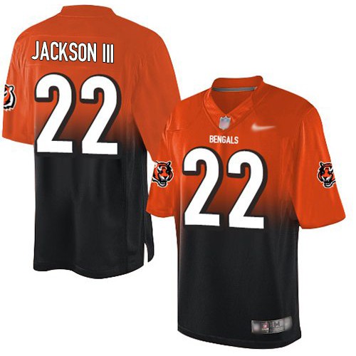 Cincinnati Bengals #22 William Jackson III Orange/Black Men's Stitched Elite Fadeaway Fashion Jersey Men's
