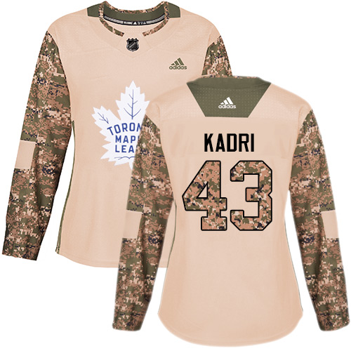 Adidas Maple Toronto Maple Leafs #43 Nazem Kadri Camo Authentic 2017 Veterans Day Women's Stitched Jersey Womens