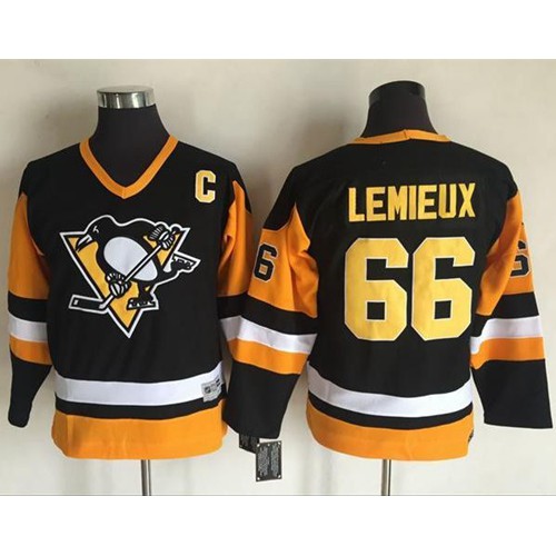 Pittsburgh Penguins #66 Mario Lemieux Black CCM Throwback Stitched Youth Jersey Youth