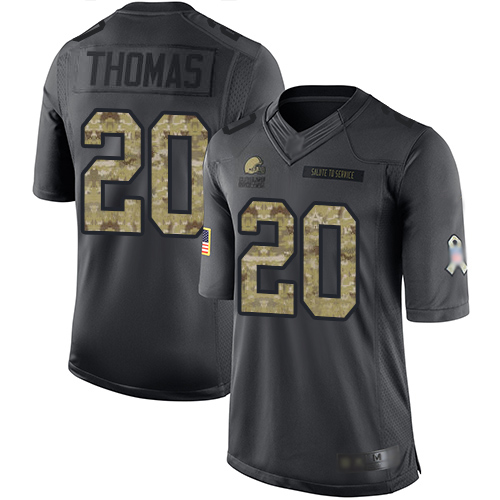 Cleveland Browns #20 Tavierre Thomas Black Men's Stitched Limited 2016 Salute to Service Jersey Men's