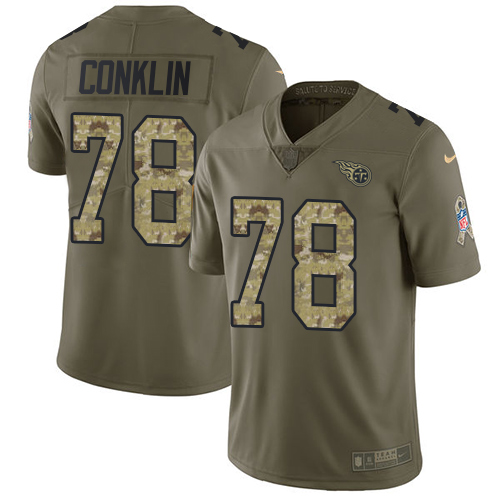 Tennessee Titans #78 Jack Conklin Olive/Camo Youth Stitched Limited 2017 Salute to Service Jersey Youth