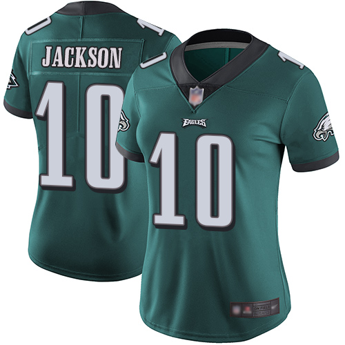 Philadelphia Eagles #10 DeSean Jackson Midnight Green Team Color Women's Stitched Vapor Untouchable Limited Jersey Womens
