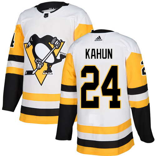Adidas Pittsburgh Penguins #24 Dominik Kahun White Road Authentic Stitched Jersey Men's