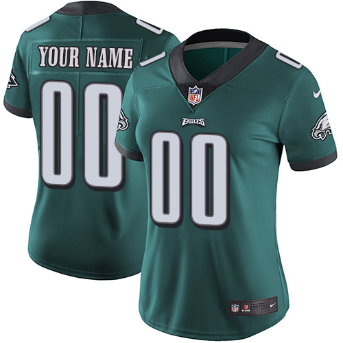 Philadelphia Eagles Customized Midnight Green Team Color Stitched Vapor Untouchable Limited Women's Jersey