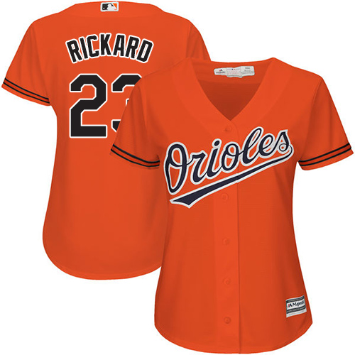Baltimore Orioles #23 Joey Rickard Orange Alternate Women's Stitched Jersey Womens