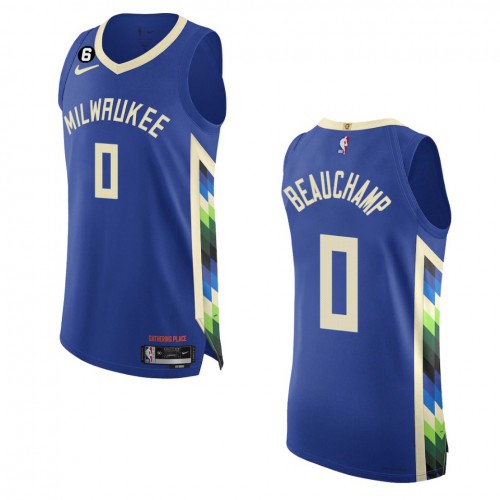 Milwaukee Milwaukee Bucks #0 MarJon Beauchamp Royal 2022-23 Authentic Jersey - City Edition Mens