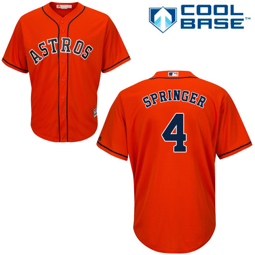 Houston Astros #4 George Springer Orange New Cool Base Stitched Jersey Men's