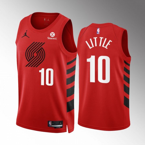 Portland Trail Portland Trail Blazers #10 Nassir Little Red Mens Statement Edition Swingman Jersey Mens