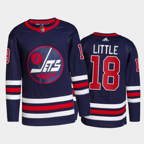 Adidas Winnipeg Jets #18 Bryan Little Men's 2021-22 Alternate Authentic Jersey - Navy Men's