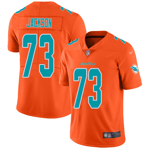 Miami Dolphins #73 Austin Jackson Orange Men's Stitched Limited Inverted Legend Jersey Men's