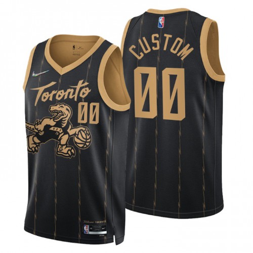 Toronto Raptors Custom Men's Black 2021/22 Swingman Jersey - City Edition