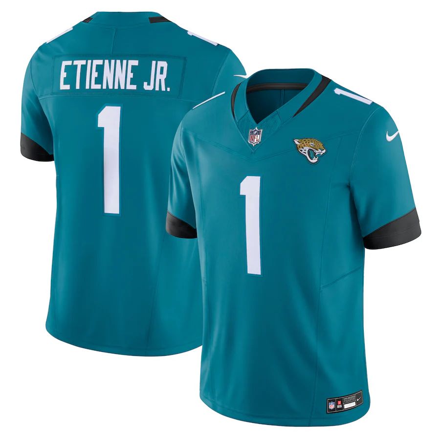 Jacksonville Jaguars #1 Travis Etienne Men's Teal Vapor F.U.S.E. Limited Jersey