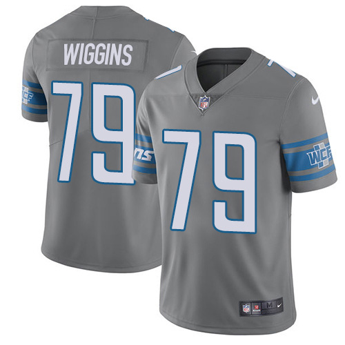 Detroit Lions #79 Kenny Wiggins Gray Men's Stitched Limited Rush Jersey Men's