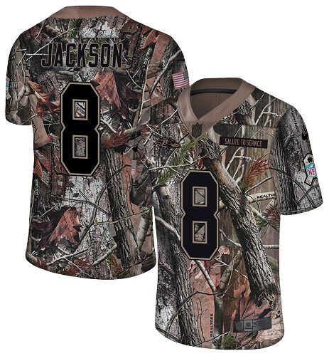 Ravens #8 Lamar Jackson Camo Youth Stitched Limited Rush Realtree Jersey