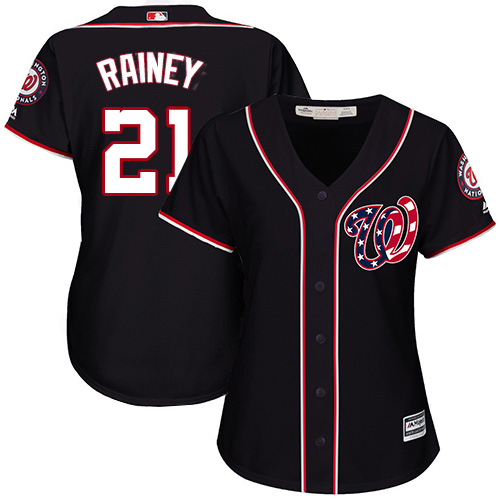 Washington Nationals #21 Tanner Rainey Navy Blue Alternate Women's Stitched Jersey Womens