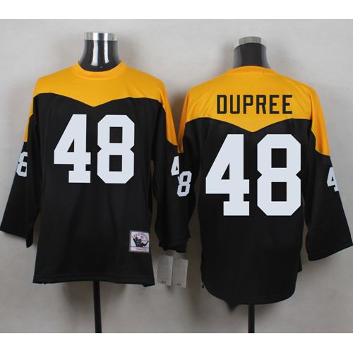 Mitchell And Ness 1967 Pittsburgh Steelers #48 Bud Dupree Black/Yelllow Throwback Men's Stitched Jersey Men's