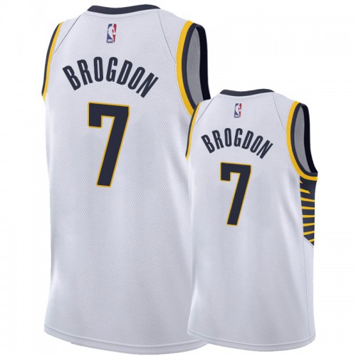 Indiana Pacers #7 Malcolm Brogdon White Association Edition Mens Jersey Mens