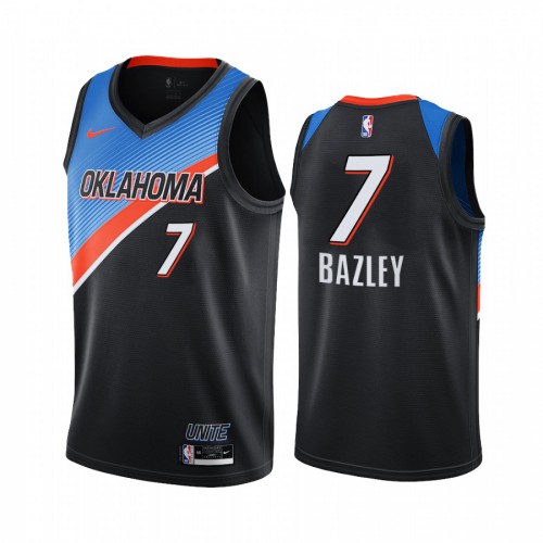 Oklahoma City Thunder #7 Darius Bazley Black Youth Swingman 2020-21 City Edition Jersey Youth