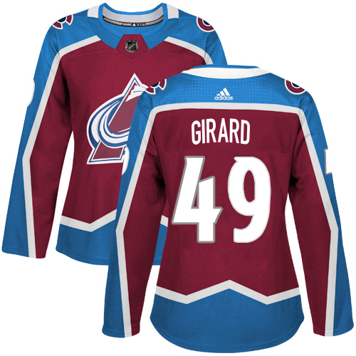 Adidas Colorado Avalanche #49 Samuel Girard Burgundy Women's Home Authentic Stitched Jersey Womens