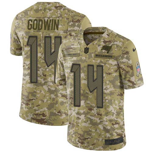 Buccaneers #14 Chris Godwin Camo Men's Stitched Limited 2018 Salute To Service Jersey