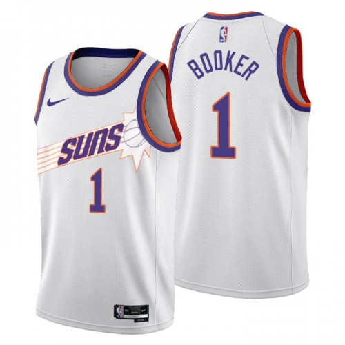 Phoenix Suns #1 Devin Booker Mens 2022-23 City Edition Jersey - Cherry Blossom White Mens