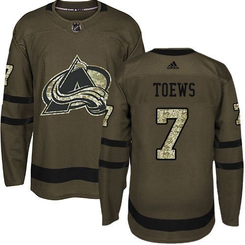 Adidas Colorado Avalanche #7 Devon Toews Green Youth Salute to Service Stitched Jersey Youth