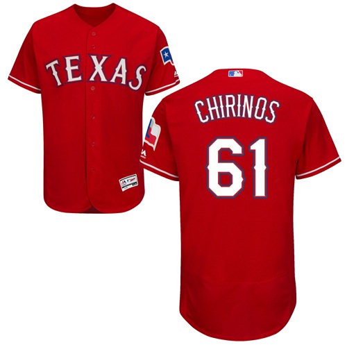 Texas Rangers #61 Robinson Chirinos Red Flexbase Authentic Collection Stitched Jersey Men's