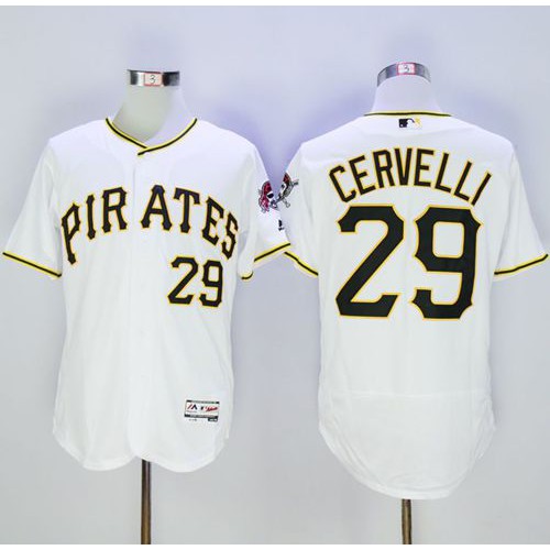 Pittsburgh Pirates #29 Francisco Cervelli White Flexbase Authentic Collection Stitched Jersey Men's