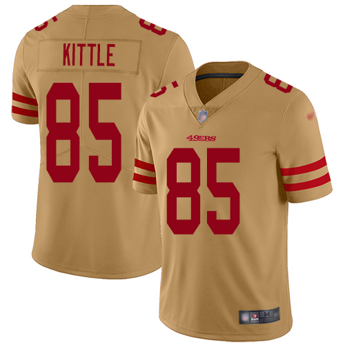 49ers #85 George Kittle Gold Men's Stitched Limited Inverted Legend Jersey