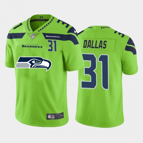 Seattle Seattle Seahawks #31 DeeJay Dallas Green Men's Big Team Logo Player Vapor Limited Jersey Men's