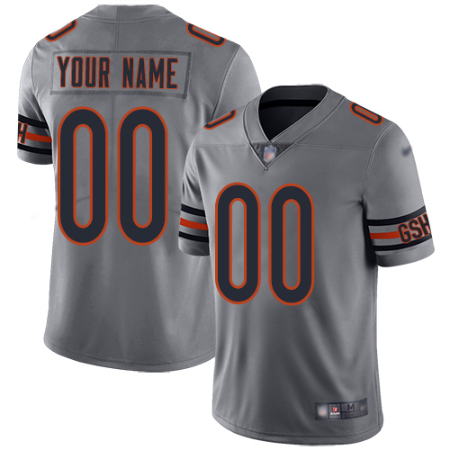 Chicago Bears Customized Silver Men's Stitched Limited Inverted Legend Jersey