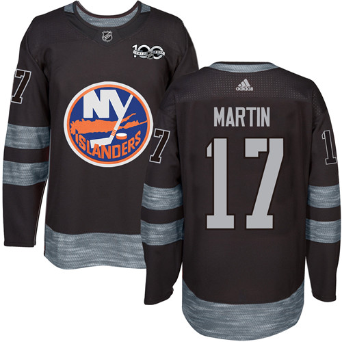 Adidas New York Islanders #17 Matt Martin Black 1917-2017 100th Anniversary Stitched Jersey Men's