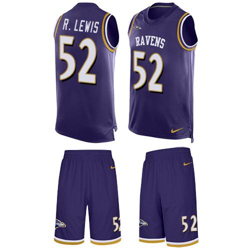 Ravens #52 Ray Lewis Purple Team Color Men's Stitched Limited Tank Top Suit Jersey
