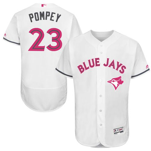Toronto Blue Jays #23 Dalton Pompey White Flexbase Authentic Collection Mother's Day Stitched Jersey Men's