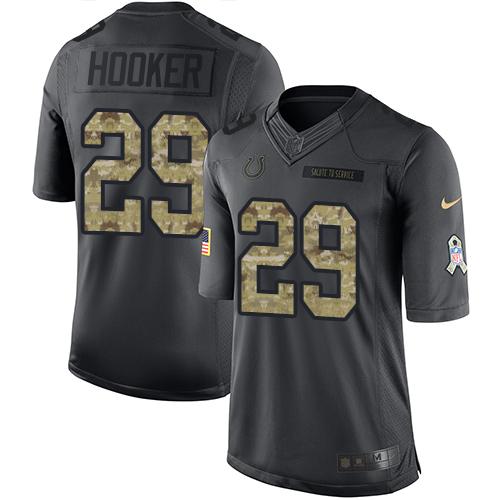 Indianapolis Colts #29 Malik Hooker Black Men's Stitched Limited 2016 Salute to Service Jersey Men's