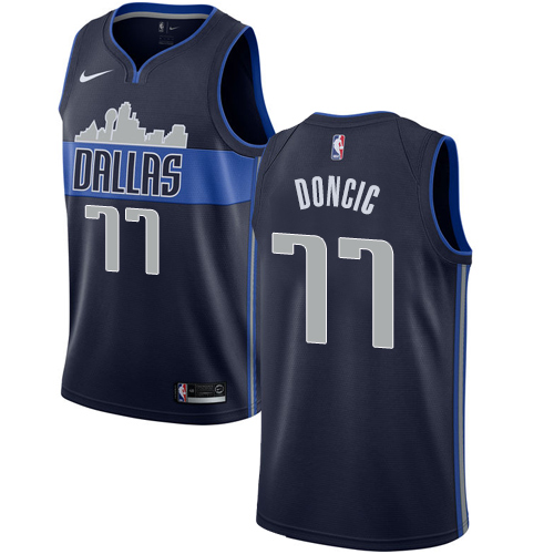 Dallas Mavericks #77 Luka Doncic Navy Youth Swingman Statement Edition Jersey Youth