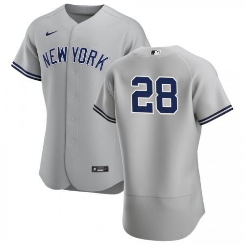 New York New York Yankees #28 Josh Donaldson Men's Gray Authentic Road Jersey - No Name Men's