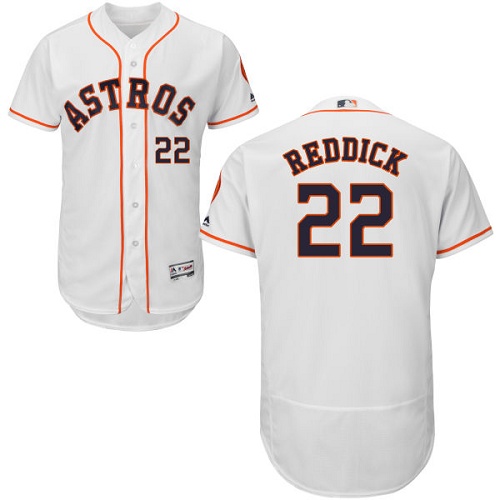 Houston Astros #22 Josh Reddick White Flexbase Authentic Collection Stitched Jersey Men's